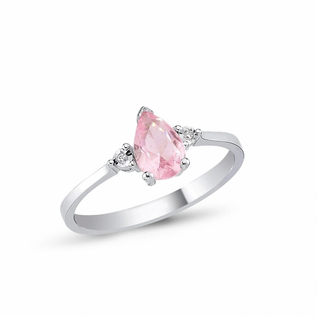  Pembe Safir Pırlanta Yüzük-0.85 Karat